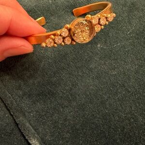 Elegant Gold Cuff Bracelet with Crystal Accents